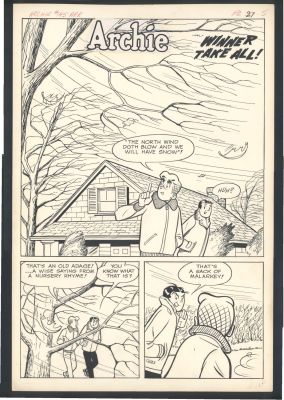 Harry Lucey | Harry Lucey 5 Page Large Art Archie Story - Archie And Reggie Make a Bet Issue Archie # 145 Page 5 Page Story | Koch Comic Art