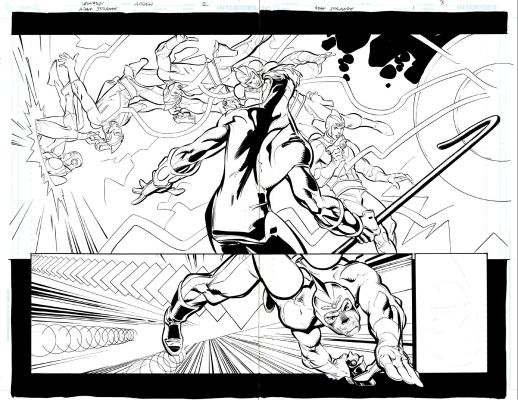 Dan Green, Rick Leonardi | Adam Strange Special #1 P 2-3 Dps (Dan Green Inks! Adam Strange Battles Throughout!) 2008 | Romitaman