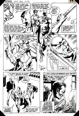 Alfredo Alcala Don Newton | Batman #371 P 29 (Batman Battles Catman with Robin & Commissioner Gordon!) 1983 | Romitaman