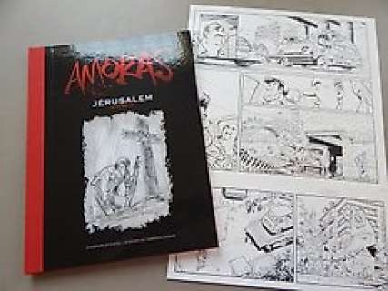 Cambré, Charel - Originele pagina (p.40) - Amoras 2 - Jérusalem + Luxe album - Gesigneerde grootformaat hc met linnen rug -  (2013) 