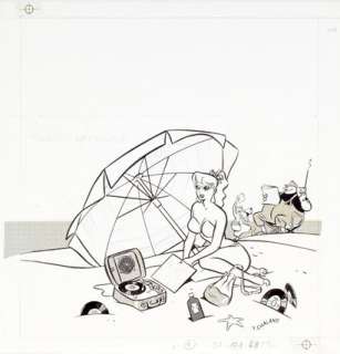 Chaland, Yves (1957-1990) | Bonnes Vacances, illustration pour une carte postale,… | Stanley’s Auction