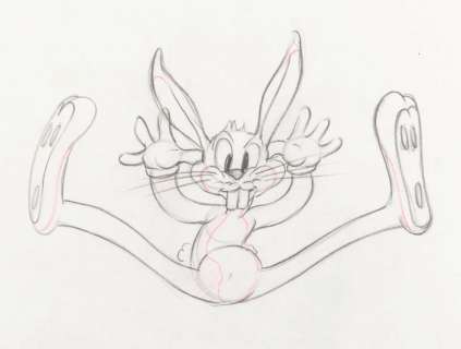A “Hare-um Scare-um" Early Bugs Bunny Production Drawing. | Van Eaton Galleries