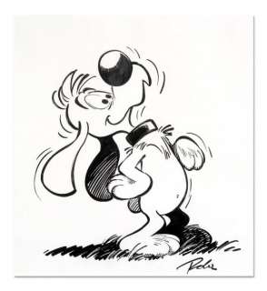 Roba, Jean | BILL FAISANT LE BEAU. Délicieuse illustration Ã  l’encre de Chine | Coutau Bégarie