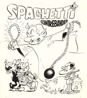 Dino ATTANASIO (né en... - Lot 413 - * Spaghetti contrebandier Encre de Chine sur papier...