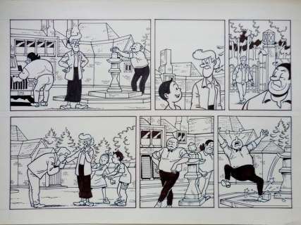 Suske en Wiske - Originele halve pagina (stroken 5 t/m 6) - Verraad op de Veluwe - Page volante - (2004) | Catawiki