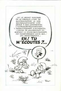 Peyo. Illustration originale Pharmacies | BDEnchères