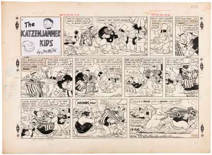 "THE KATZENJAMMER KIDS" SUNDAY PAGE ORIGINAL ART PAIR. | Hake’s