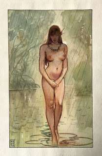 MANARA Milo Jeune indienne nue de face Superbe illustration… | misc / divers