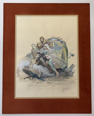 Lot 37 - Frank Frazetta – The Gauntlet Movie Poster Preliminary Painting, 1977 | Oberon Auctions