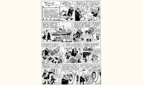 ROB-VEL. â€œ Toto â€. Encre de Chine noire pour la première planche de ce