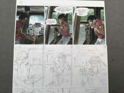 Hermann - Planche originale crayonnés (p.15) - Bernard Prince T.18 - Menace sur le Fleuve  - (2010) | Catawiki