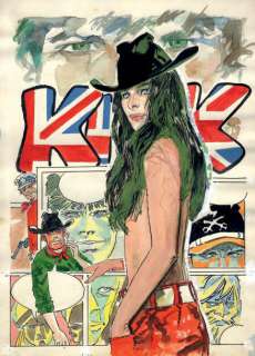 Pratt, Hugo | COUVERTURE DE LA REVUE SERGENT KIRK N°14 Illustration Ã  l’aquarelle | Cornette de St Cyr