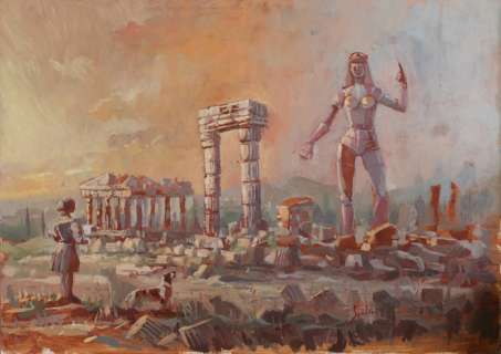 Original illustr. - Pastorale - olio cm 50x70 - Page volante (2017) | Catawiki