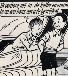 Suske en Wiske 50 - Originele pagina (p.25) Sjeik el Ro-Jenbiet - met luxe groot formaat hc  - (1963/2018) | Catawiki