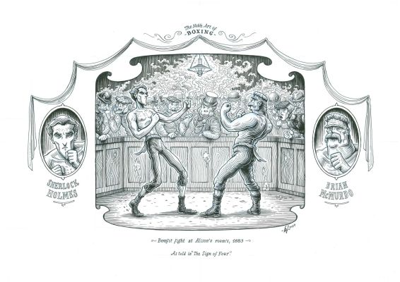 -- Exposition : Benoit Dahan Jette L’encre Dans Le Loch | Sherlock Holmes Boxing | Art Maniak