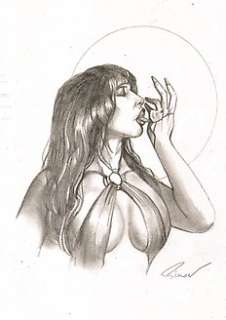  - Dracurella - Vampirella Original pencil drawing 42 x 30 cm - EO 
