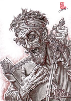Angel Bazal | Don Quixote of La Mancha - DESCENDING INTO MADNESS / Bazal. 8,3x11,7 in | Raremarq (Buy It Now)