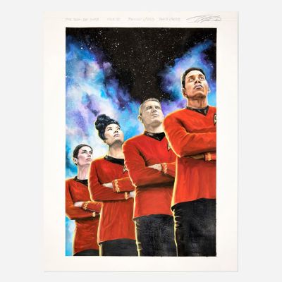 Lot 167 - J.K. Woodward, Star Trek: Red Shirts #3 Federation Recruitment Cover Original Art (IDW, 2025) | Landry Pop Auctions
