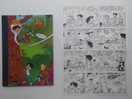 Mau, Bob | Original page (p.13) + album  - Kari Lente 44  - Pens de aapmens  - hc with cloth spine  - 1st edition  - (2010) | Catawiki