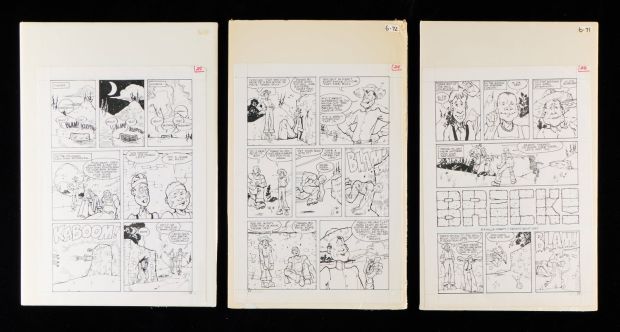Lot 453 - Dennis Wofl "Brick!" Original Comic Panels | misc / divers