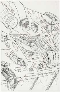 THE LIFE AFTER #7 COMIC COVER ORIGINAL ART BY GABO.