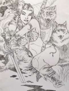 Red Sonja - Randy Valiente - Original Red Sonja Comission - Dessin au crayon original - (2013) | Catawiki