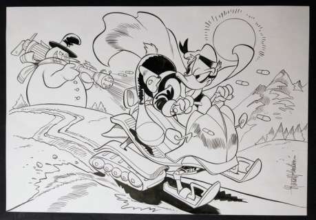 Paperinik - Lara Molinari - illustraz. orig "Pk vs Snowman" - EO - (2011) | Catawiki