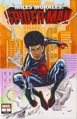 Jann Galino | Miles Morales: Spider-Man #1 Sketch Cover Original Art | Raremarq (Buy It Now)