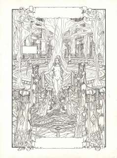 Olivier Ledroit (Né En... | Les arcanes de la lune noire Encre de Chine sur papier... | Tessier Sarrou