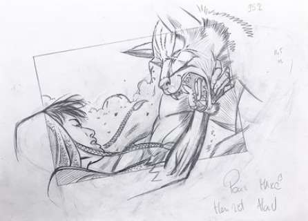 HENRIET - «Le Portail» - Illustration originale a la mine… | Collauctions