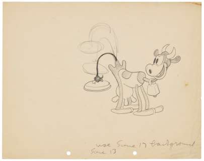 Walt Disney Studios, Circa 1929 | An Animation Drawing for Clarabelle Cow | Christie’s