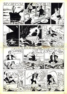 Maurice Tillieux | Tillieux : Marc Jaguar, "Contrebande" planche 12 | 2DGalleries