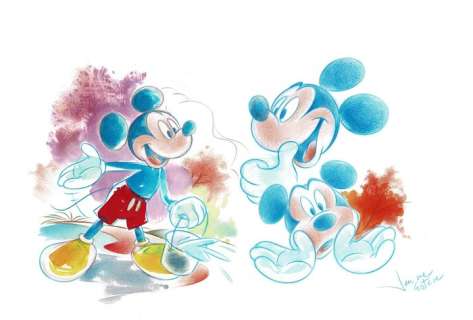 Mickey Mouse - Colorful Model Sheet - Original Drawing - Jaume Esteve - Art original | Catawiki