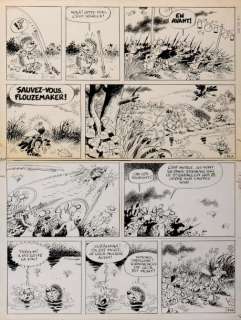 Macherot - Sibylline en danger Encre de Chine pour la planche 14 du 2e album