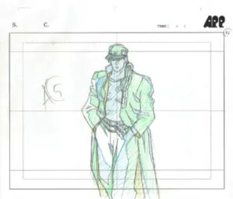Araki Hirohiko - Jojo’s Bizarre Adventure | Genga – Jotaro Kujo – Jojo Bizarre Adventure – 5161 | La Galerie de la Bande Dessinée