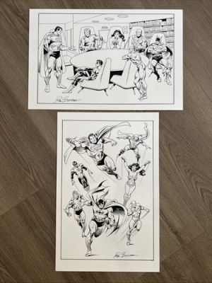 Lot Of 2 John Buscema Commissioned Justice League Original Art 2001 Comic Book | eBay US