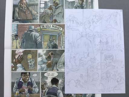 Hermann - Crayonnés planche 52 - Duke T.1 - La boue et le sang - (2016) | Catawiki