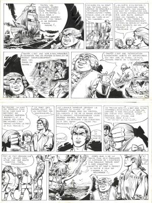 JIJE (1914-1980). Les nouvelles aventures de Barbe rouge. Planche n°40. | HVMC