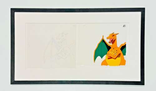 Pokemon Charizard and Pikachu "Last Smile" - Authentic Genga Cel A3 (OLM, 2001) | eBay Europe (Buy It Now)