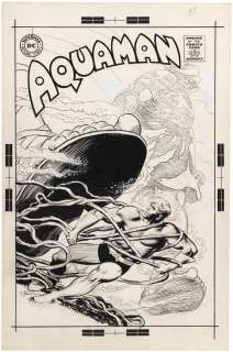 AQUAMAN #43 COMIC BOOK COVER ORIGINAL ART BY NICK CARDY (UNPUBLISHED ALTERNATE COVER). | Hake’s