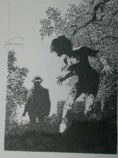 Hermann  - Originele tekening in inkt voor een ex-Libris - Een Nacht Met Volle Maan - + édition luxe sur 100 ex | Catawiki