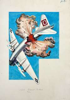 Sabran Guy * Crash... | SABRAN Guy * Crash d’avion Aquarelle et encre de chine 40... | Vermot et Associés