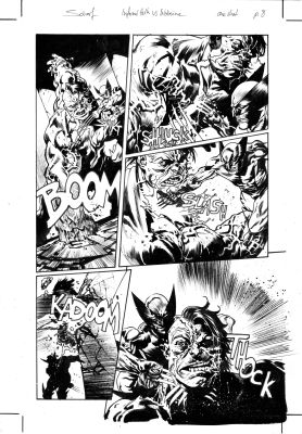 Jonas Scharf | Infernal Hulk vs Wolverine Page 8 | Geoff M Art Sales