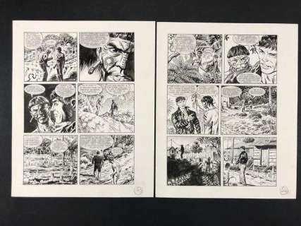 Mister No #348 - Valdambrini - 2x tavole originali - Page volante - (2004) | Catawiki