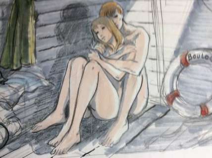 Charles, J.F. - Dessin original crayon aquarelle - Scene érotique Ã  Boulogne sur mer (2007) | Catawiki