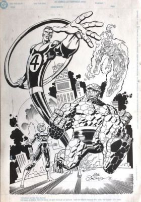 MIKE DE CARLO FANTASTIC FOUR ILLUSTRAZIONE ORIGINALE COVER FANTASTICI QUATTRO | eBay Europe