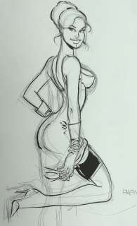 Meynet, Félix - Dessin original Ã  l’encre de Chine et mine de plomb - Personnage féminin | Catawiki