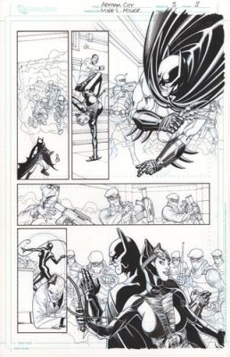 Batman Arkham City original comic art by Mike S. Miller w/Catwoman Two Face | eBay US (Buy It Now)