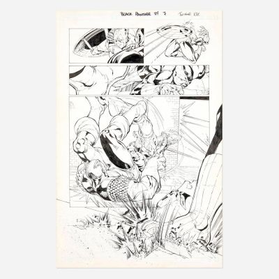 Lot 164 - Koi Turnbull and Nick Nix, Black Panther #24 Story Page 7 Original Art (Marvel Comics, 2005) | Landry Pop Auctions