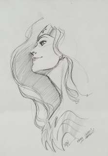 Ivan Reis (1976), Wonder Woman, Dessin Original Encre Et Mine de Plomb Sur Papier, Signé Et Dédicacé En Bas À Droite, Dim. 33 X 24 Cm. |  | misc / divers